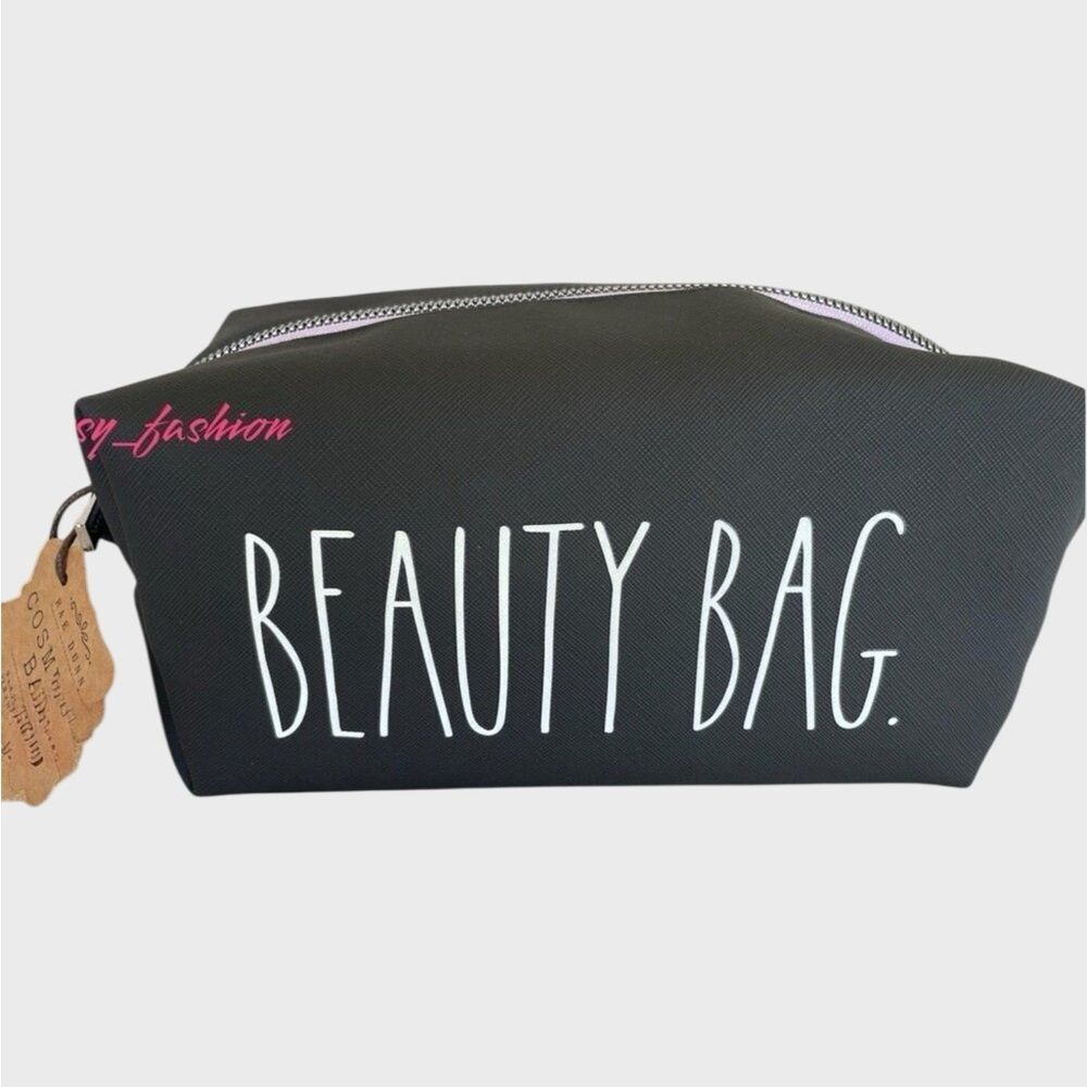 Rae Dunn Beauty Bag Black Cosmetic Makeup Case NWT Travel Organizer - Picture 1 of 5